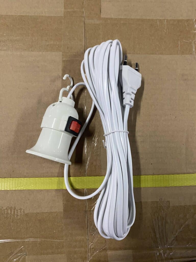 Power extension cord with multiple outlets for versatile electrical connections.