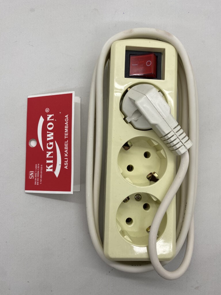 Power strip with multiple electrical outlets and a red power switch for convenient power management.