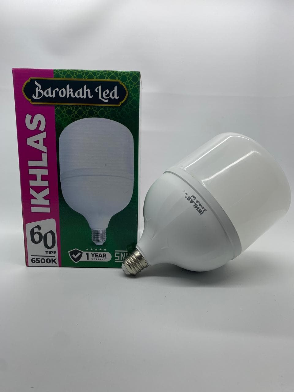 Bright white Barokah Led Jumbo bulb with 1-year warranty.
