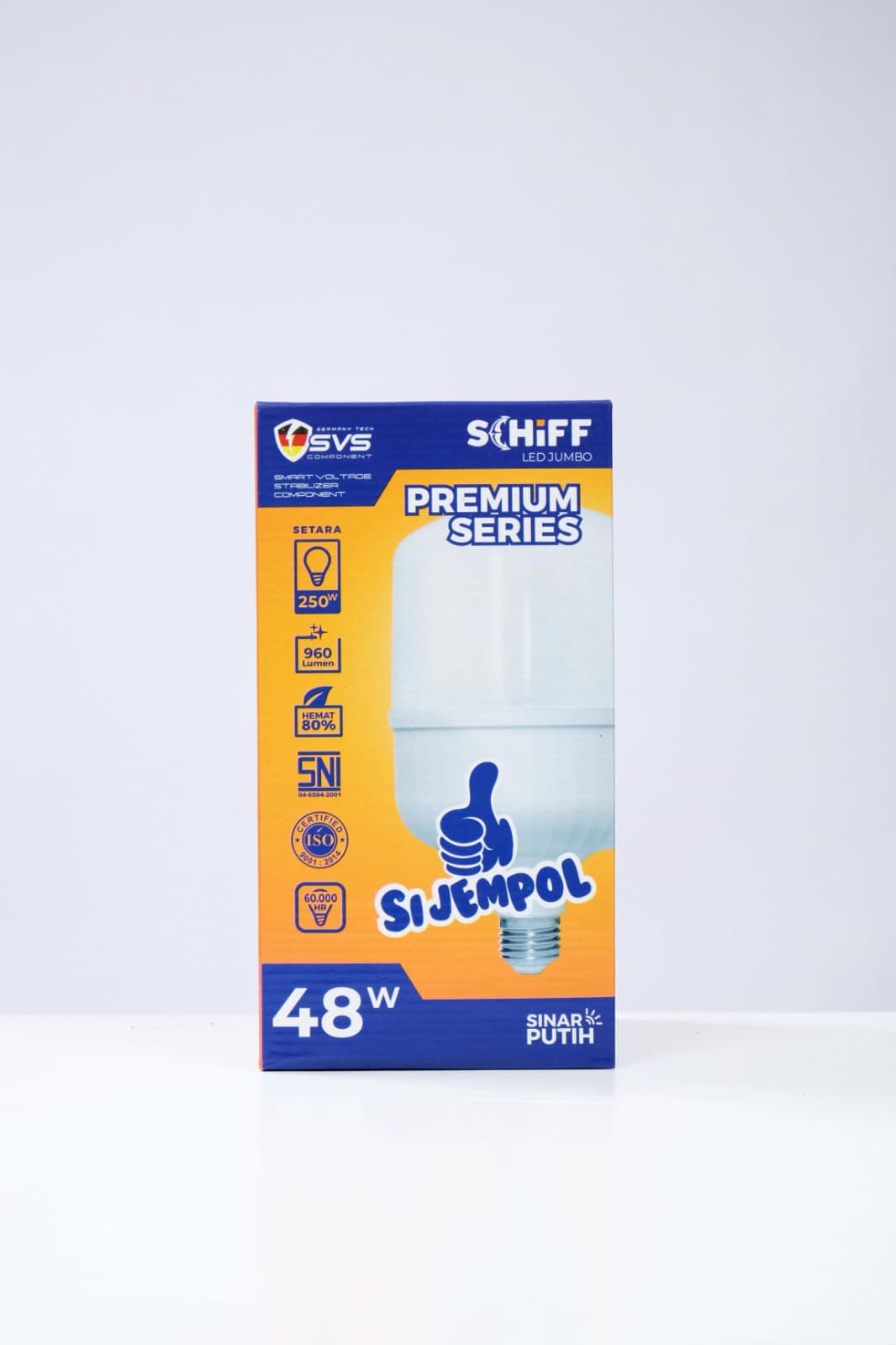 LED bulb jumbo S-Gala Premium Series, 48W, white color, energy-efficient lighting solution.
