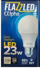 Alpha Flazzled LED Bulb 23W for bright daylight lighting.