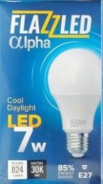 ALPHA Flazzled LED Bulb 7W, Cool Daylight, 1-Year Warranty.