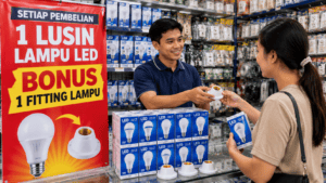 Ilustrasi strategi memberi bonus untuk pembelian tertentu