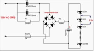 rangkaian lampu 220v